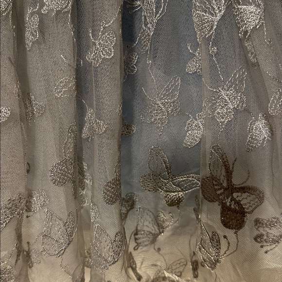 Charming Butterfly Kids Dress in Blue and White enchanted ball - Picture 4 of 5